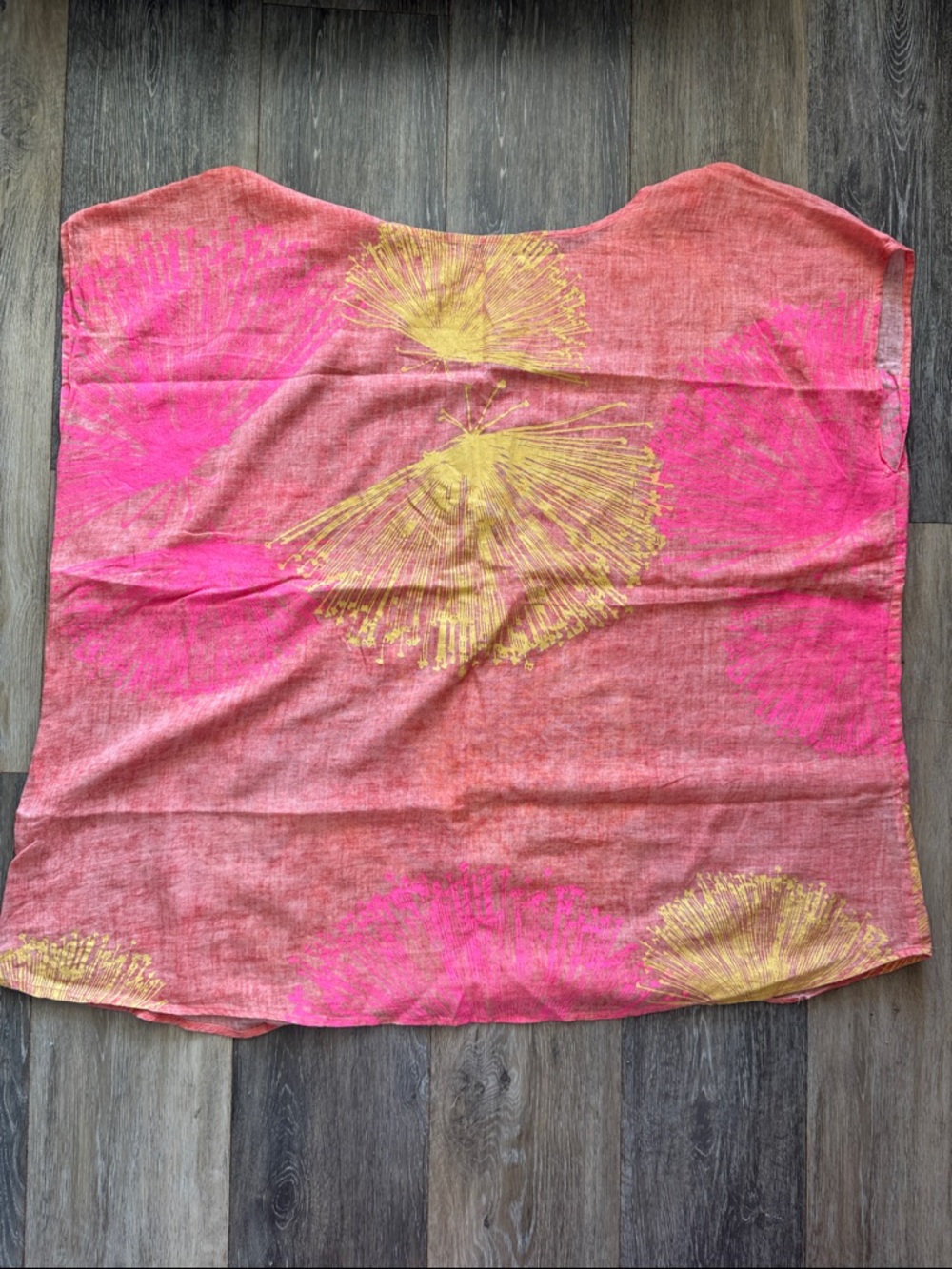 RARE GUC Kealopiko Ehukai, pink, orange, yellow, ‘ohia print